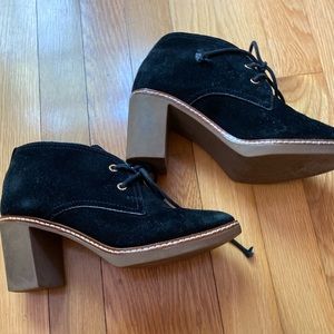 Black suede Tory Burch booties